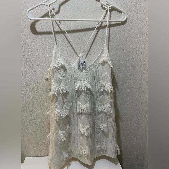 10 Crosby Derek Lam Tops - 10 Crosby Derek Lam Womens Tassel Weave Tank Top White Size 4